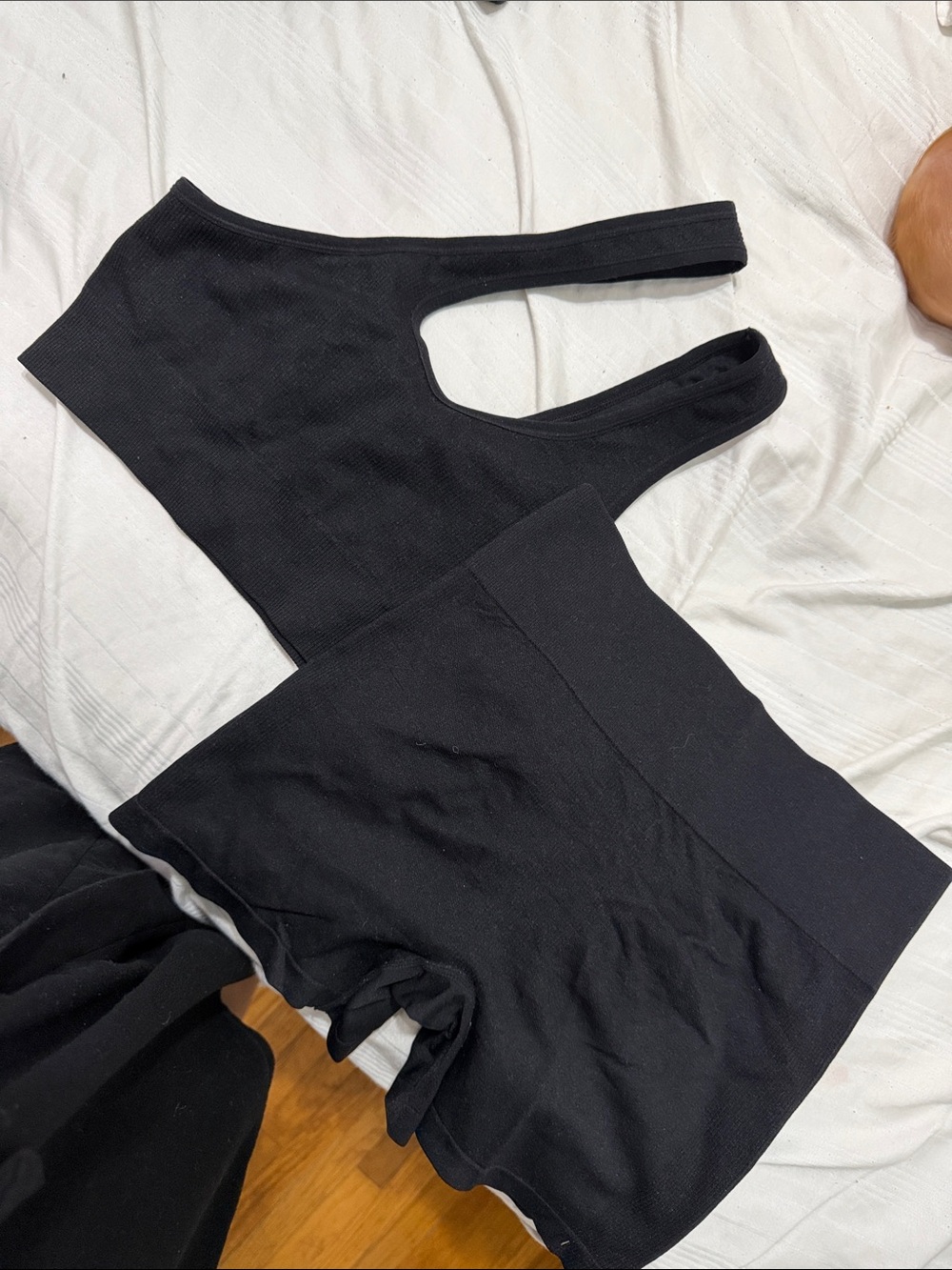 Black Seamless Ribbed Tank and short set